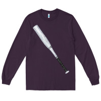 Plum white wooden softball bat Long Sleeve Tee - FaDigitalArtStudio