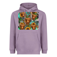 Lavender long haired shaggy cow western Heavyweight Hoodie - Jasminsmagicworld
