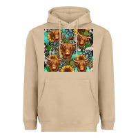 Mushroom long haired shaggy cow western Heavyweight Hoodie - Jasminsmagicworld