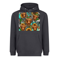 Smoke long haired shaggy cow western Heavyweight Hoodie - Jasminsmagicworld
