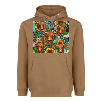 Toasted Coconut long haired shaggy cow western Heavyweight Hoodie - Jasminsmagicworld
