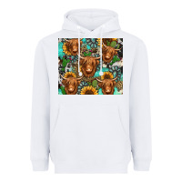 White long haired shaggy cow western Heavyweight Hoodie - Jasminsmagicworld