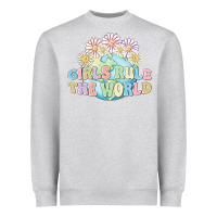 Heather Grey girls run the world Heavyweight Sweatshirt - MaliasSmallBusiness
