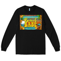 Black beach babe skinny metal can holder Long Sleeve Tee - HRA Design Shop