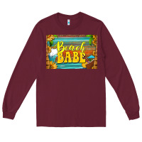 Burgundy beach babe skinny metal can holder Long Sleeve Tee - HRA Design Shop