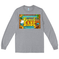 Heather Grey beach babe skinny metal can holder Long Sleeve Tee - HRA Design Shop