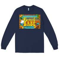 Navy beach babe skinny metal can holder Long Sleeve Tee - HRA Design Shop