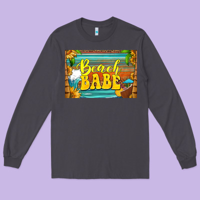 Beach Babe Skinny Metal Can Holder Long Sleeve Tee Designed By Hra Design Shop
