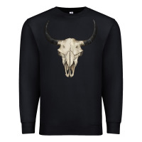 Black bull skull Premium Sweatshirt - BarkalooDesign