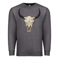 Charcoal Heather bull skull Premium Sweatshirt - BarkalooDesign