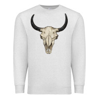 Oatmeal Heather bull skull Premium Sweatshirt - BarkalooDesign