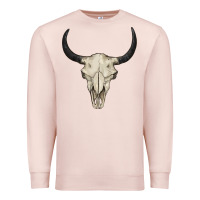 Pale Pink bull skull Premium Sweatshirt - BarkalooDesign