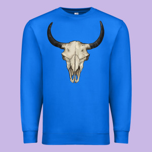 Bull Skull Premium Sweatshirt Designed By Barkaloodesign