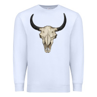 White bull skull Premium Sweatshirt - BarkalooDesign