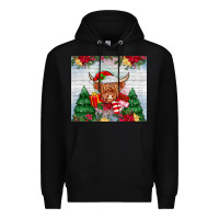 Black christmas cow Premium Hoodie - MaliasSmallBusiness