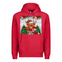 Cardinal christmas cow Premium Hoodie - MaliasSmallBusiness