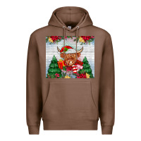 Chestnut christmas cow Premium Hoodie - MaliasSmallBusiness