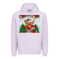 Lilac christmas cow Premium Hoodie - MaliasSmallBusiness