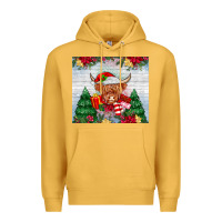 Mustard christmas cow Premium Hoodie - MaliasSmallBusiness