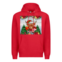 Red christmas cow Premium Hoodie - MaliasSmallBusiness