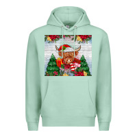 Seafoam christmas cow Premium Hoodie - MaliasSmallBusiness