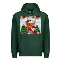 Sports Green christmas cow Premium Hoodie - MaliasSmallBusiness