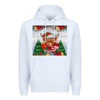 White christmas cow Premium Hoodie - MaliasSmallBusiness