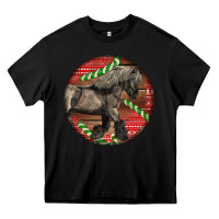 Black Belgian Horse Christmas Heavy Core Tee - LillyAllenDesigns