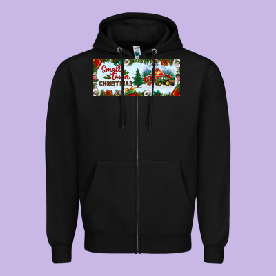 Small Town Christmas Zipper Hoodie Designed By Bundleandbundleshop