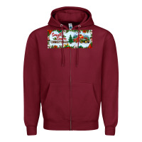 Burgundy small town christmas Zipper Hoodie - BundleAndBundleShop