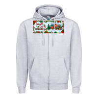 Heather Grey small town christmas Zipper Hoodie - BundleAndBundleShop