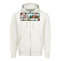 Oatmeal Heather small town christmas Zipper Hoodie - BundleAndBundleShop
