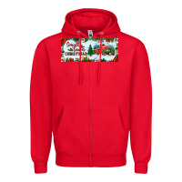 Red small town christmas Zipper Hoodie - BundleAndBundleShop