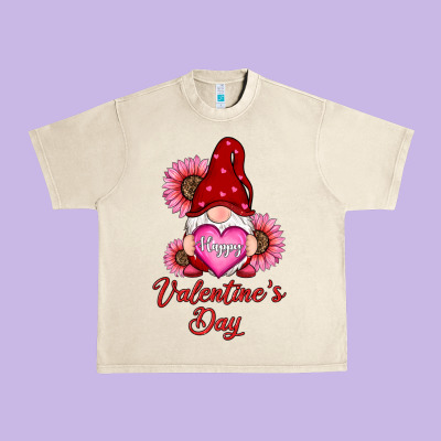 Happy Valentine's Day Gnomes With Sunflower Urban Heavy Tee Designed By Ranaportraitstore