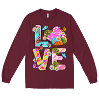 Burgundy Love Easter Long Sleeve Tee - Neo Western