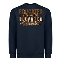 Navy educated motivated elevated melanated Heavyweight Sweatshirt - MaliasSmallBusiness