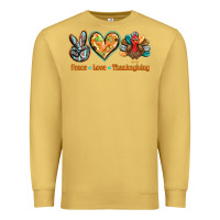 Antique Gold peace love thanksgiving Premium Sweatshirt - BarkalooDesign