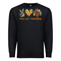 Black peace love thanksgiving Premium Sweatshirt - BarkalooDesign