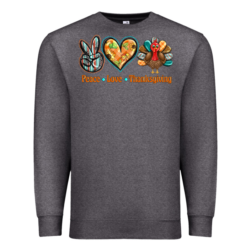 Peace Love Thanksgiving Premium Sweatshirt by BarkalooDesign | Teevron