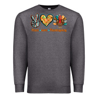 Charcoal Heather peace love thanksgiving Premium Sweatshirt - BarkalooDesign