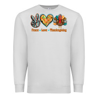 Dove Grey peace love thanksgiving Premium Sweatshirt - BarkalooDesign