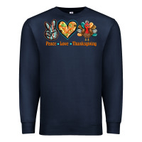 Navy peace love thanksgiving Premium Sweatshirt - BarkalooDesign