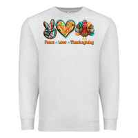 Oatmeal Heather peace love thanksgiving Premium Sweatshirt - BarkalooDesign