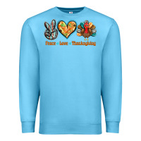 Ocean Blue peace love thanksgiving Premium Sweatshirt - BarkalooDesign