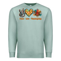 Seafoam peace love thanksgiving Premium Sweatshirt - BarkalooDesign