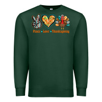 Sports Green peace love thanksgiving Premium Sweatshirt - BarkalooDesign