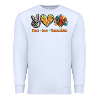 White peace love thanksgiving Premium Sweatshirt - BarkalooDesign