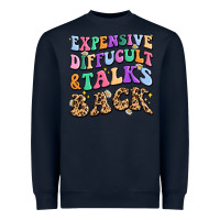 Navy expensive diffucult and talks back Heavyweight Sweatshirt - MaliasSmallBusiness