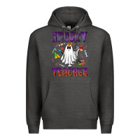 Charcoal Heather spooky teacher Premium Hoodie - NancyCooperArtShop