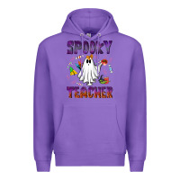Purple spooky teacher Premium Hoodie - NancyCooperArtShop
